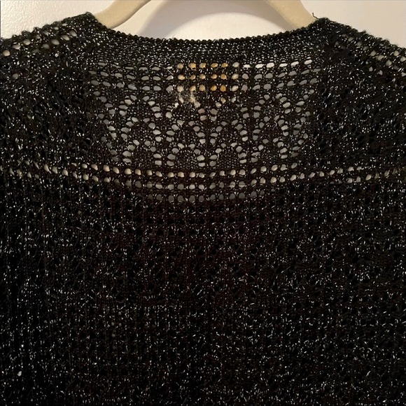 Vintage Sheridan Black Open Weave Sweater top L - Picture 3 of 6